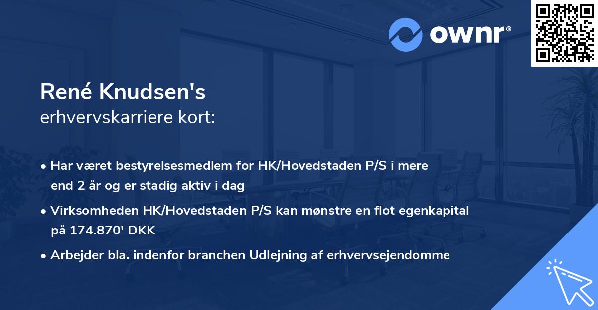 René Knudsen's erhvervskarriere kort