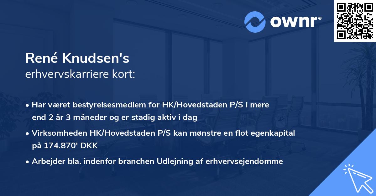 René Knudsen's erhvervskarriere kort
