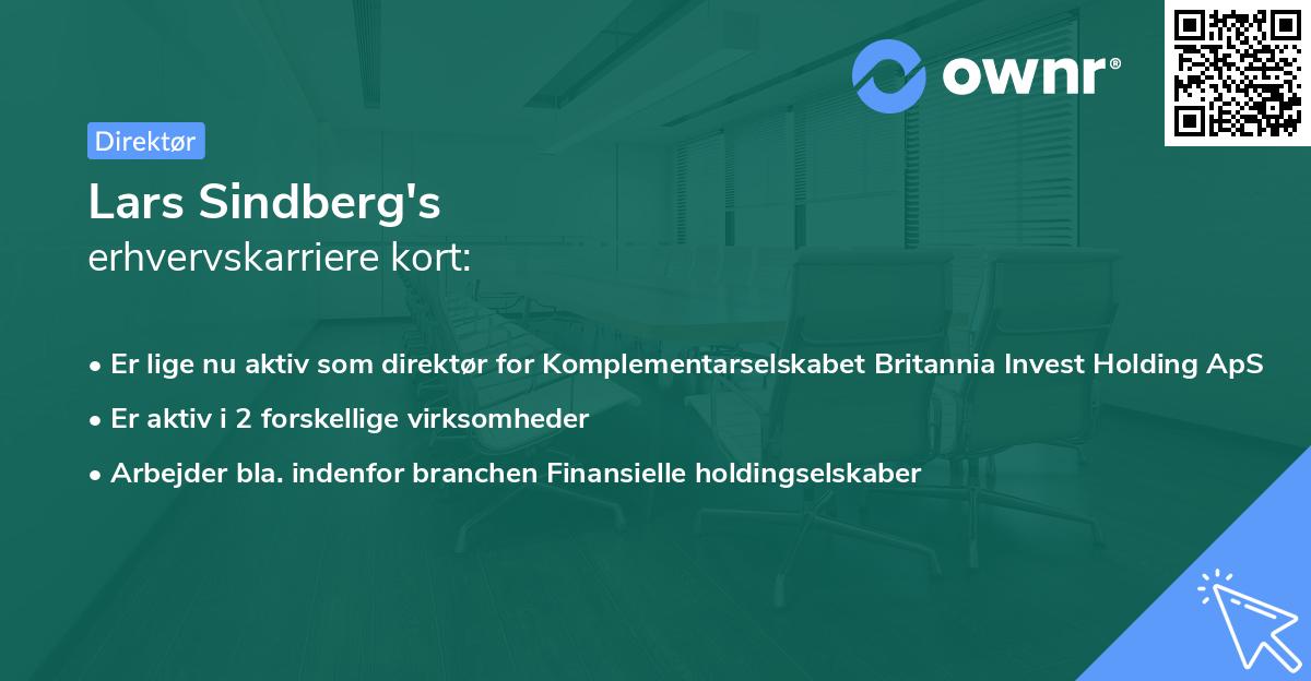 Lars Sindberg's erhvervskarriere kort