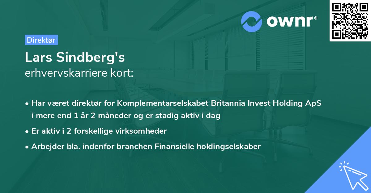 Lars Sindberg's erhvervskarriere kort