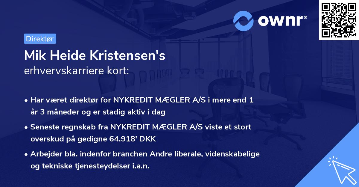 Mik Heide Kristensen's erhvervskarriere kort