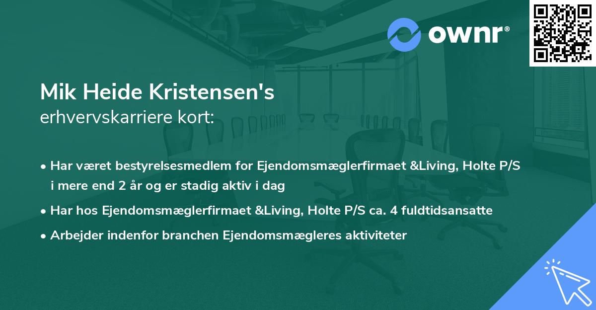 Mik Heide Kristensen's erhvervskarriere kort