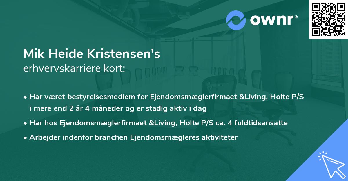 Mik Heide Kristensen's erhvervskarriere kort