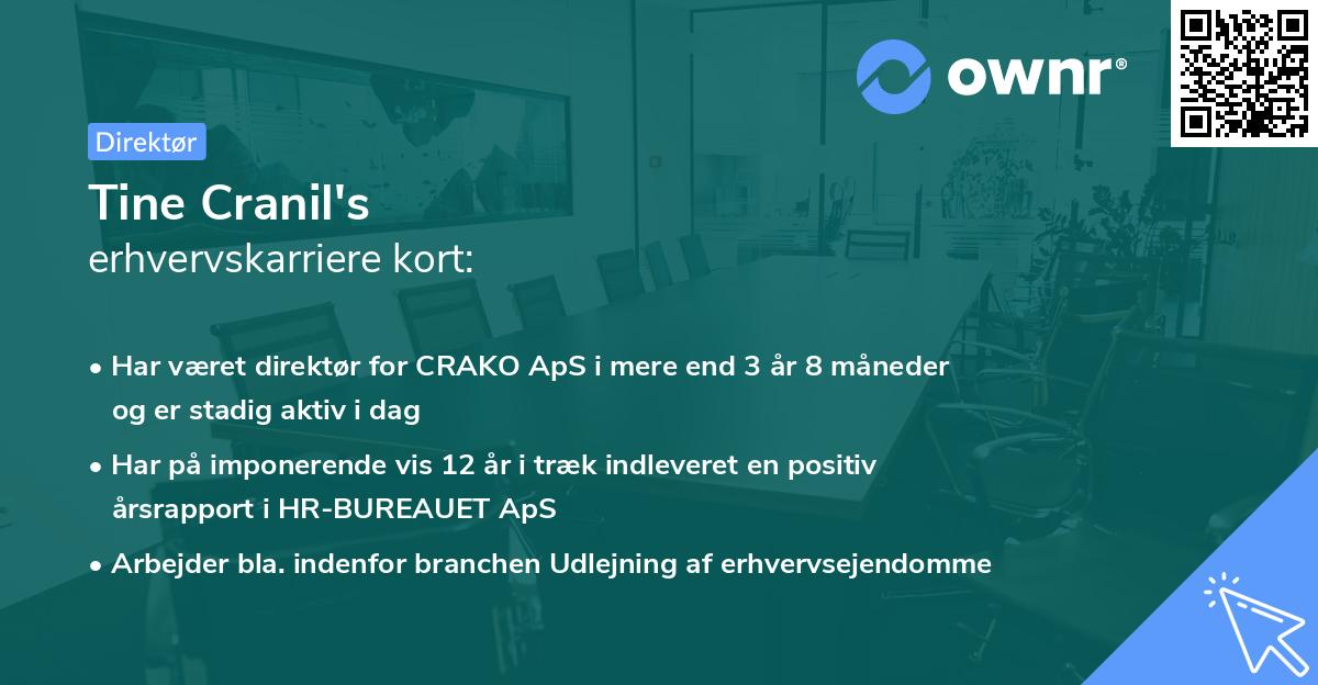 Tine Cranil's erhvervskarriere kort