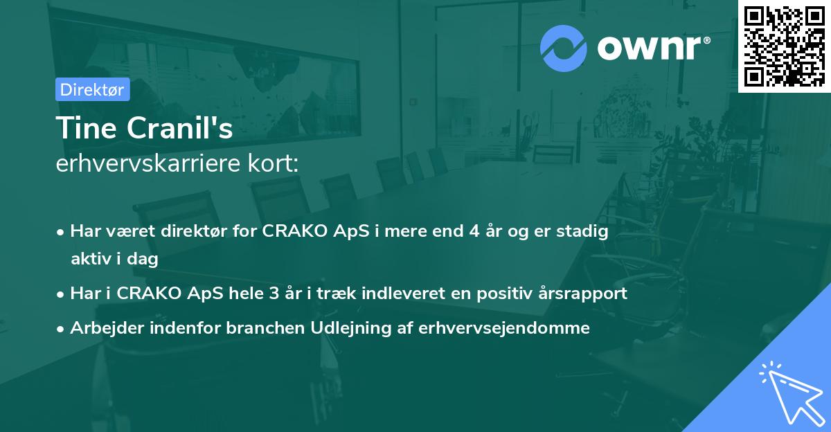 Tine Cranil's erhvervskarriere kort