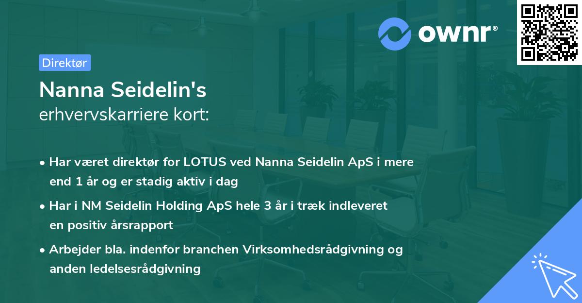 Nanna Seidelin's erhvervskarriere kort