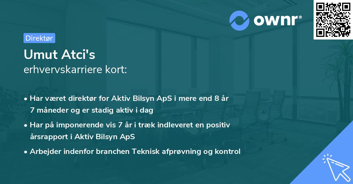 Umut Atci's erhvervskarriere kort