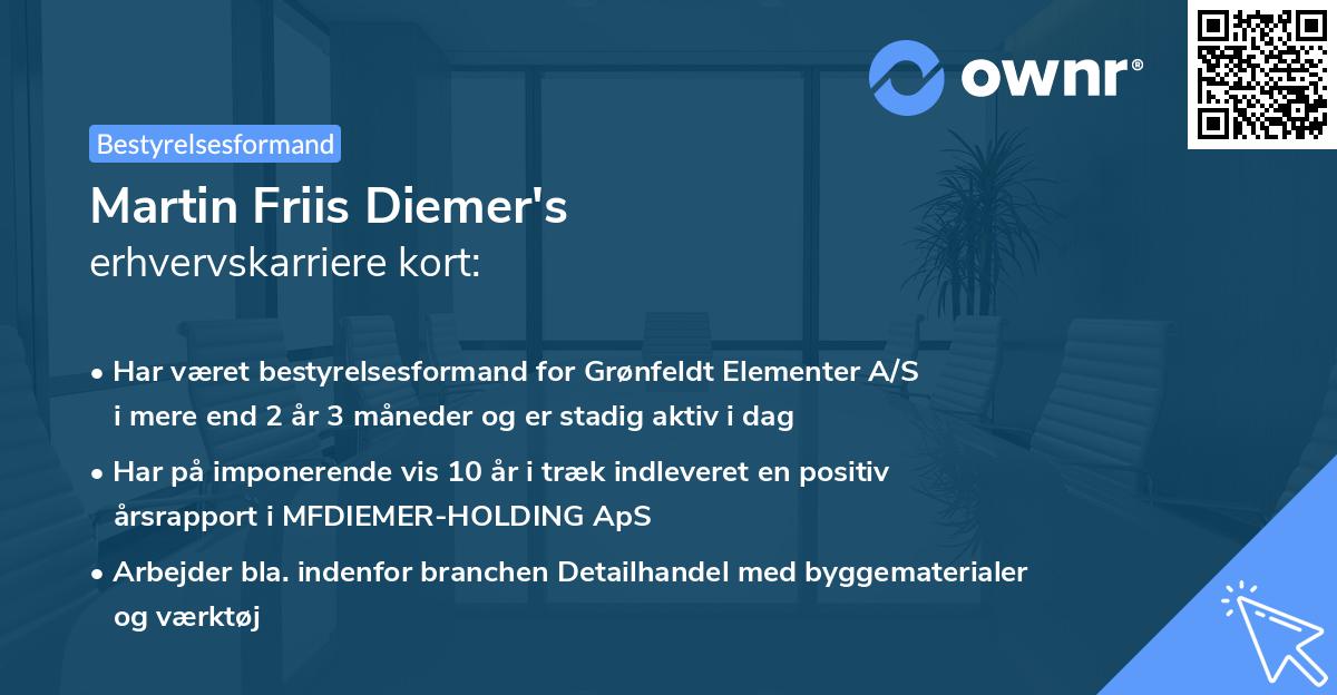 Martin Friis Diemer's erhvervskarriere kort