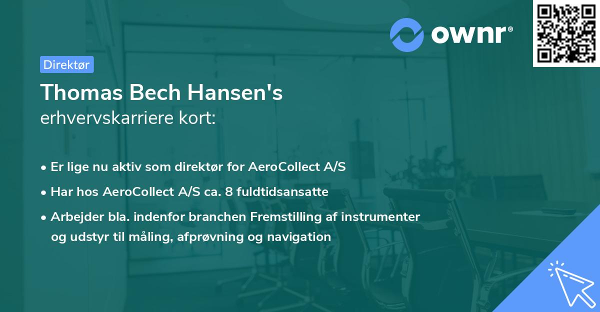 Thomas Bech Hansen's erhvervskarriere kort