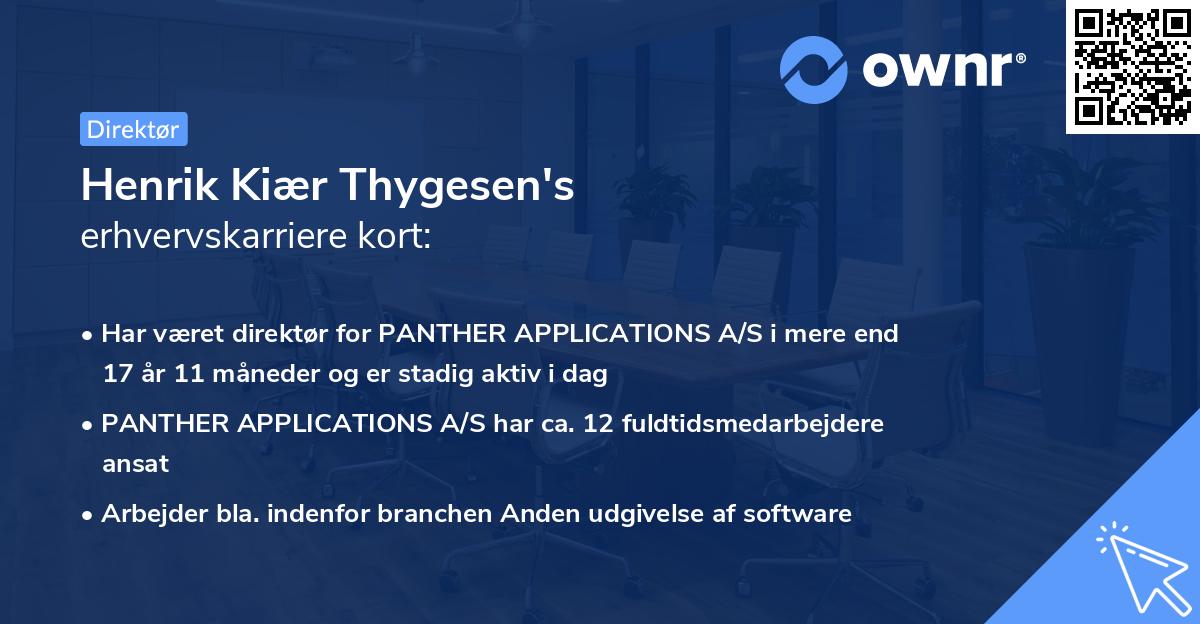 Henrik Kiær Thygesen's erhvervskarriere kort