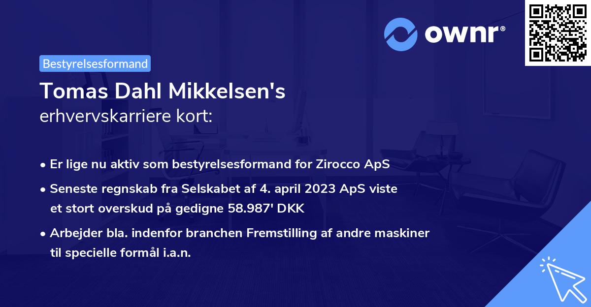 Tomas Dahl Mikkelsen's erhvervskarriere kort