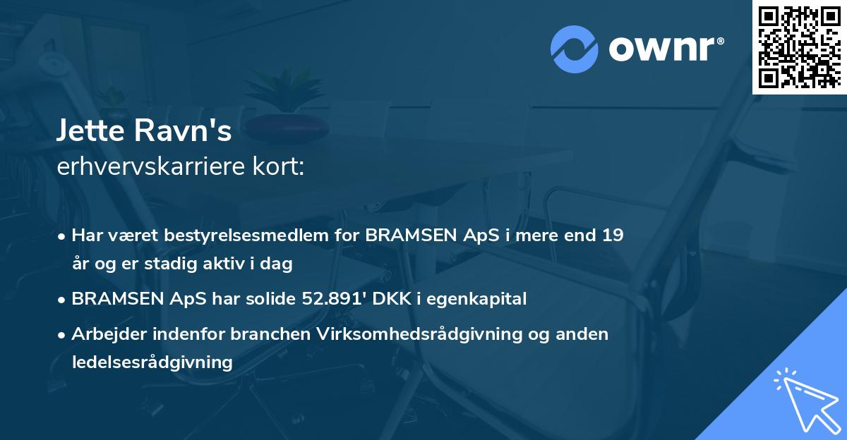Jette Ravn's erhvervskarriere kort