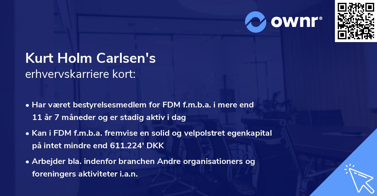 Kurt Holm Carlsen's erhvervskarriere kort