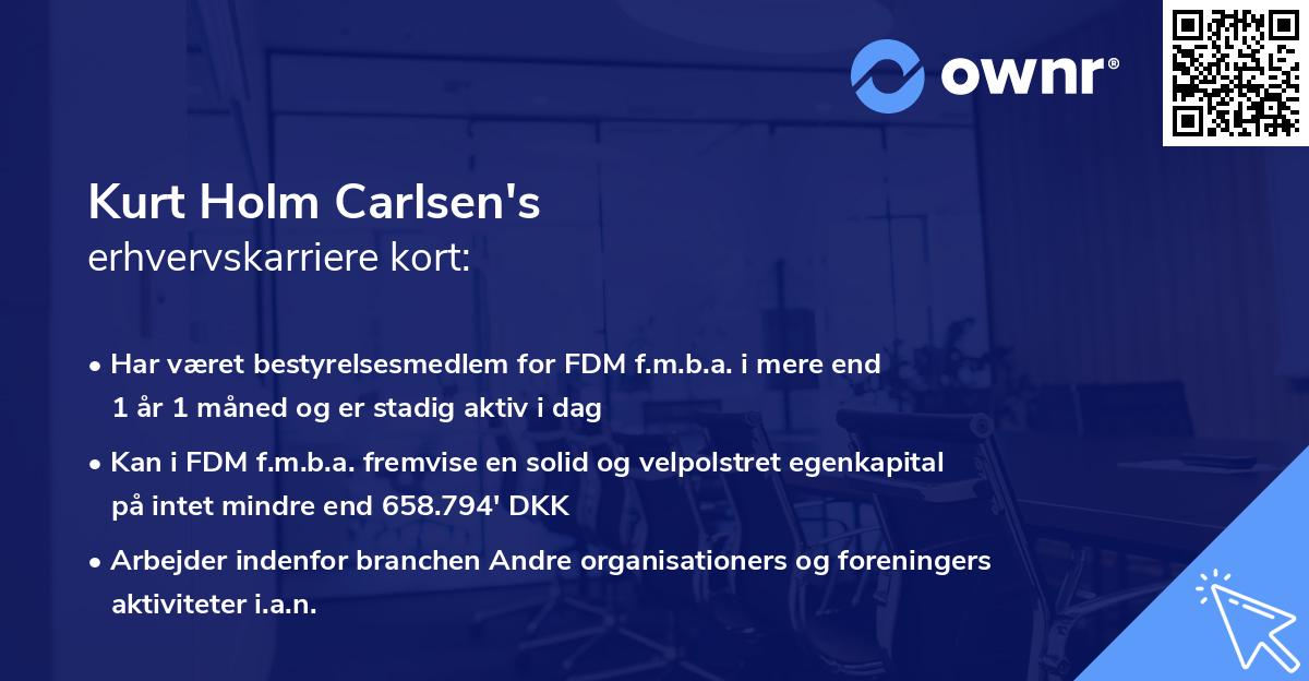Kurt Holm Carlsen's erhvervskarriere kort