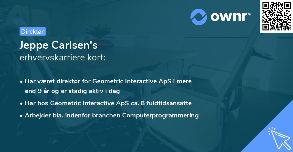 Jeppe Carlsen's erhvervskarriere kort