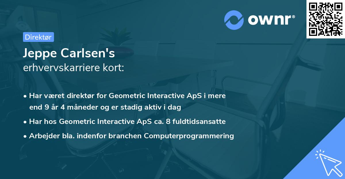Jeppe Carlsen's erhvervskarriere kort
