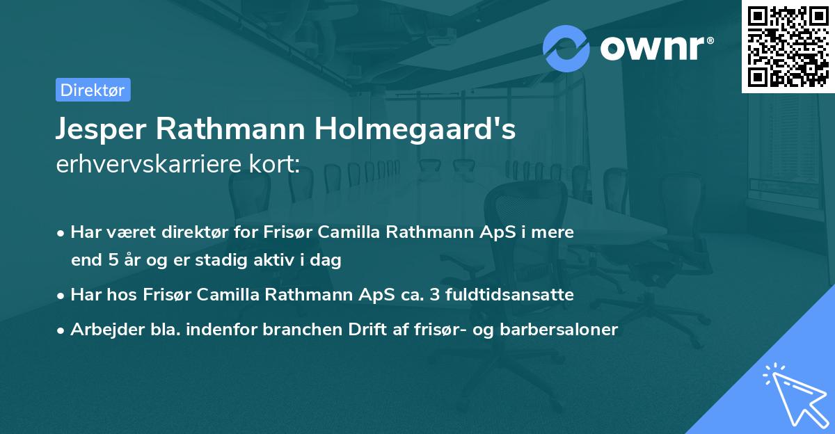 Jesper Rathmann Holmegaard's erhvervskarriere kort