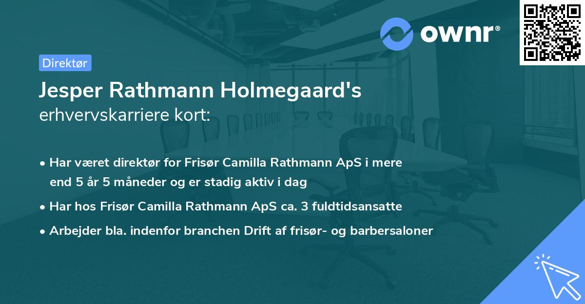 Jesper Rathmann Holmegaard's erhvervskarriere kort