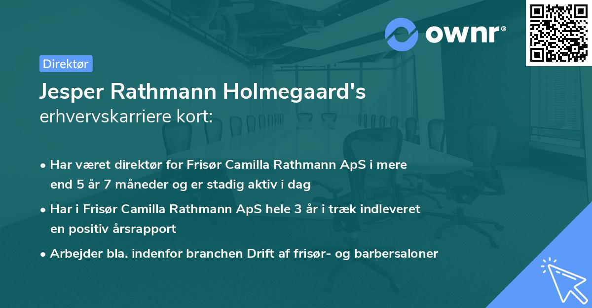 Jesper Rathmann Holmegaard's erhvervskarriere kort