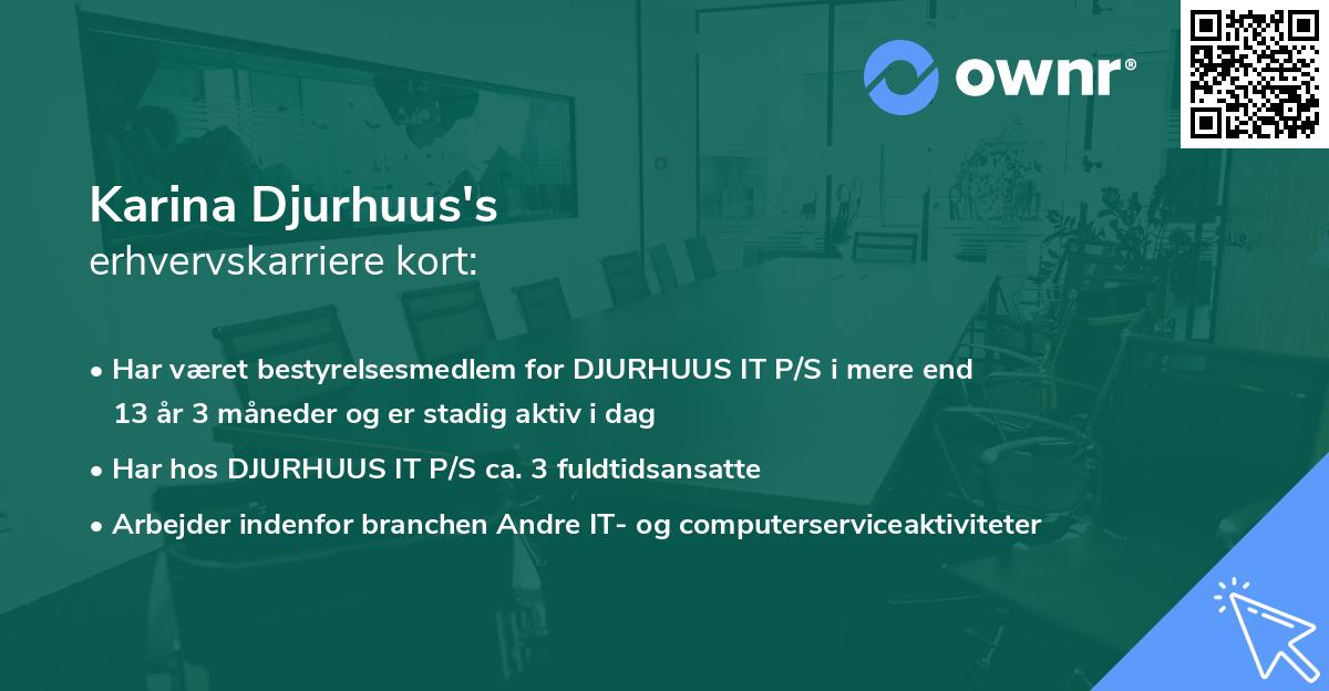 Karina Djurhuus's erhvervskarriere kort