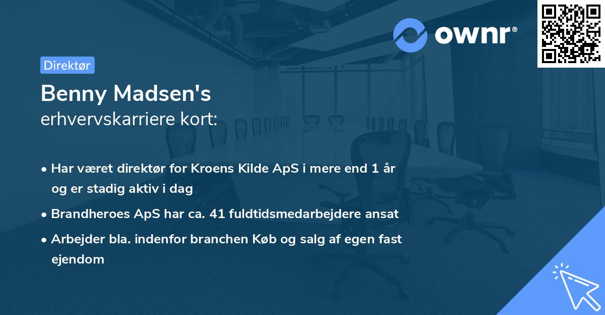 Benny Madsen's erhvervskarriere kort