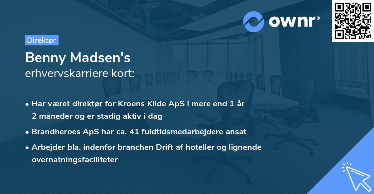 Benny Madsen's erhvervskarriere kort
