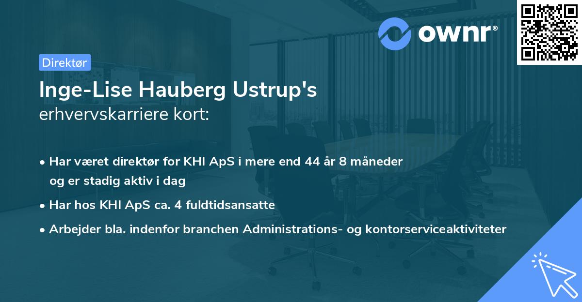 Inge-Lise Hauberg Ustrup's erhvervskarriere kort