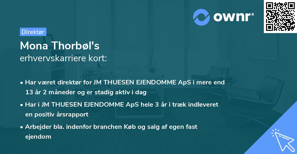 Mona Thorbøl's erhvervskarriere kort