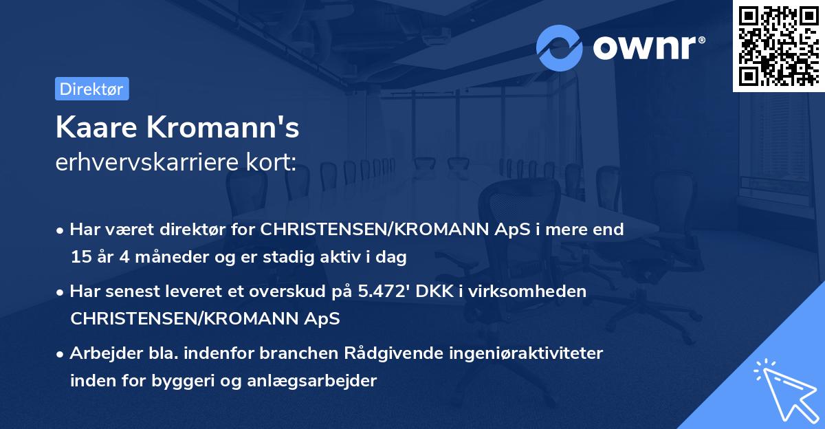 Kaare Kromann's erhvervskarriere kort