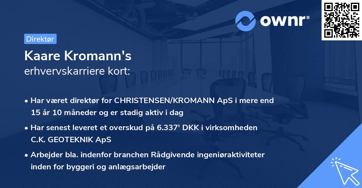 Kaare Kromann's erhvervskarriere kort