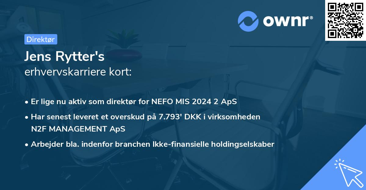 Jens Rytter's erhvervskarriere kort