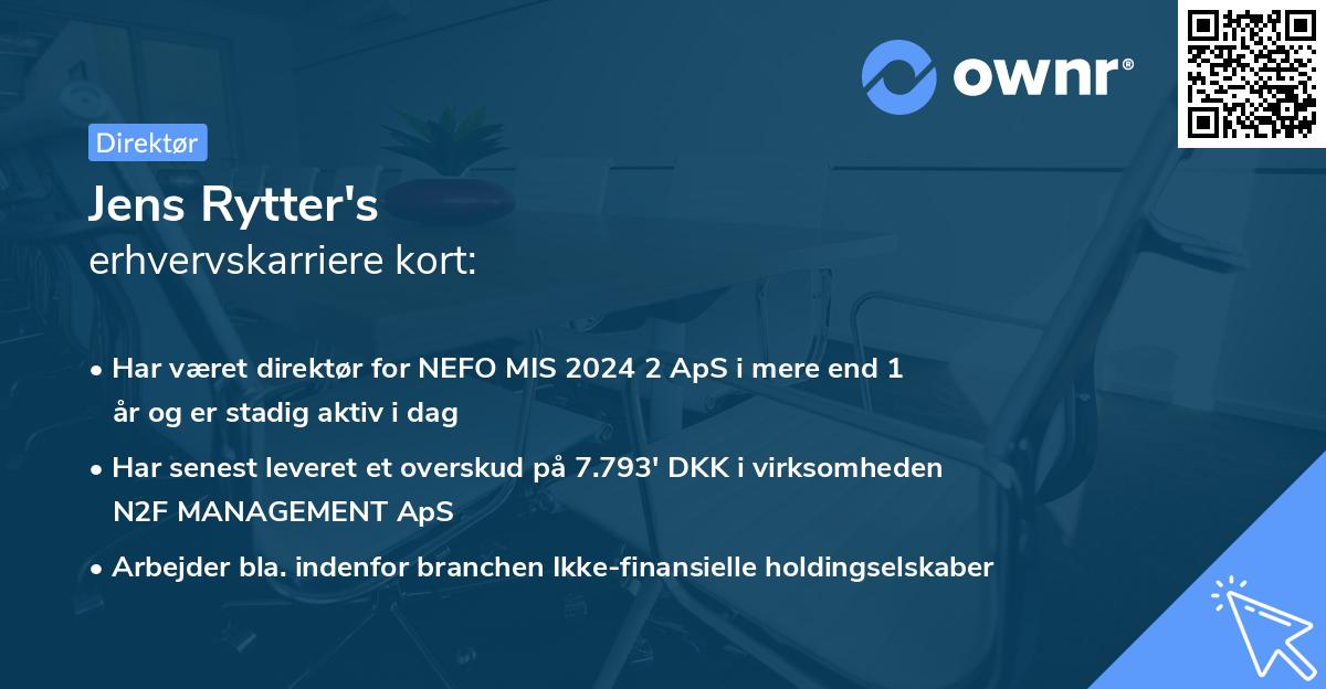 Jens Rytter's erhvervskarriere kort