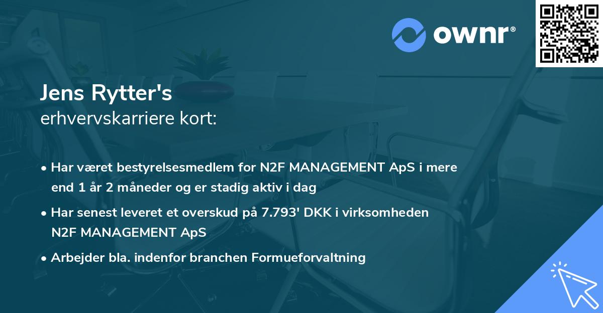 Jens Rytter's erhvervskarriere kort
