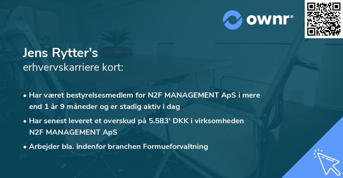 Jens Rytter's erhvervskarriere kort