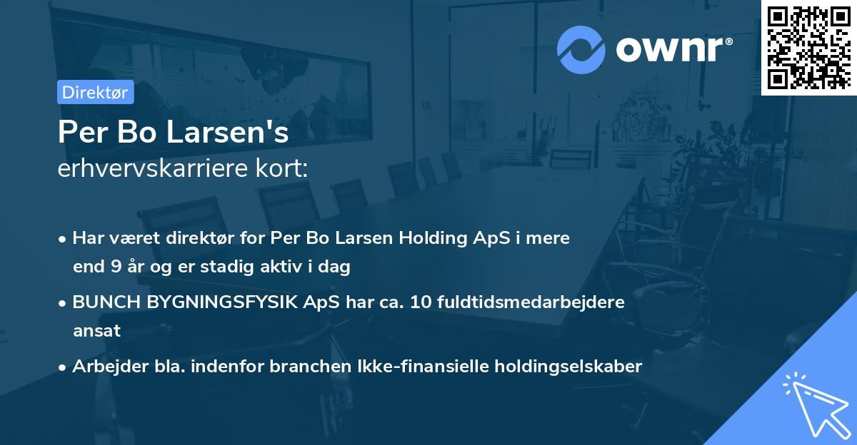Per Bo Larsen's erhvervskarriere kort