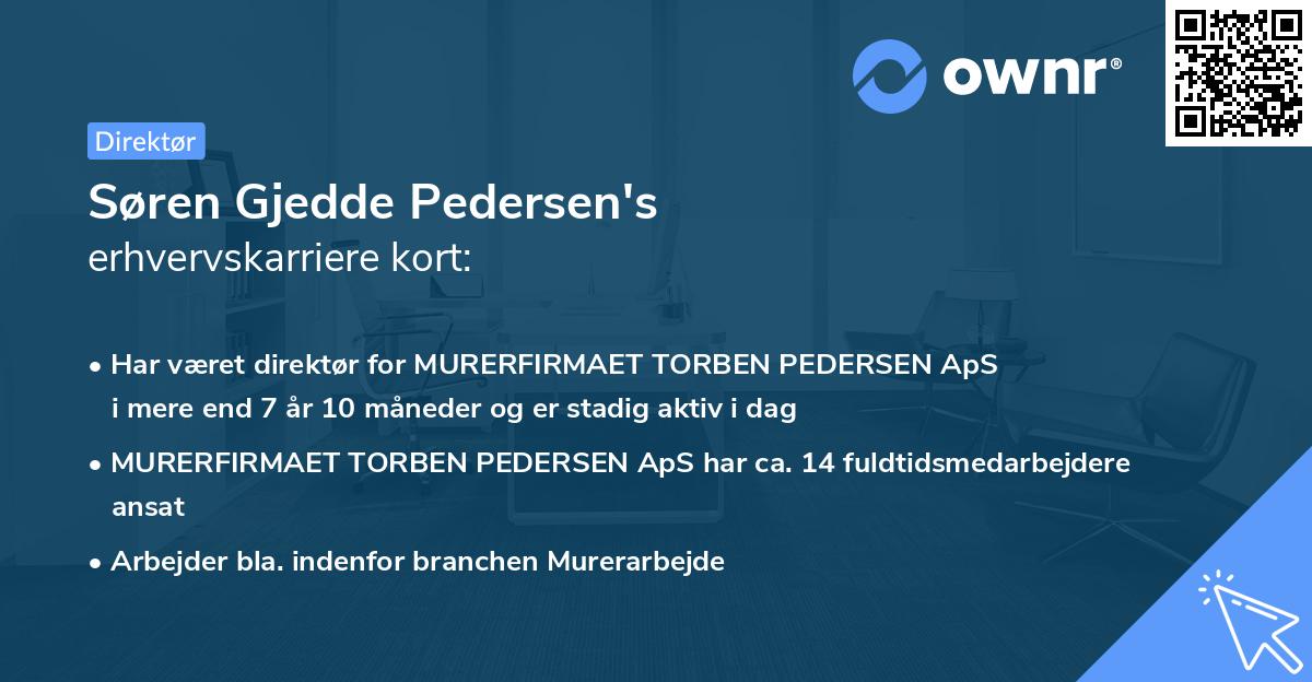 Søren Gjedde Pedersen's erhvervskarriere kort