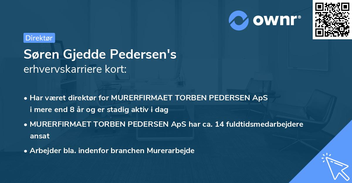 Søren Gjedde Pedersen's erhvervskarriere kort