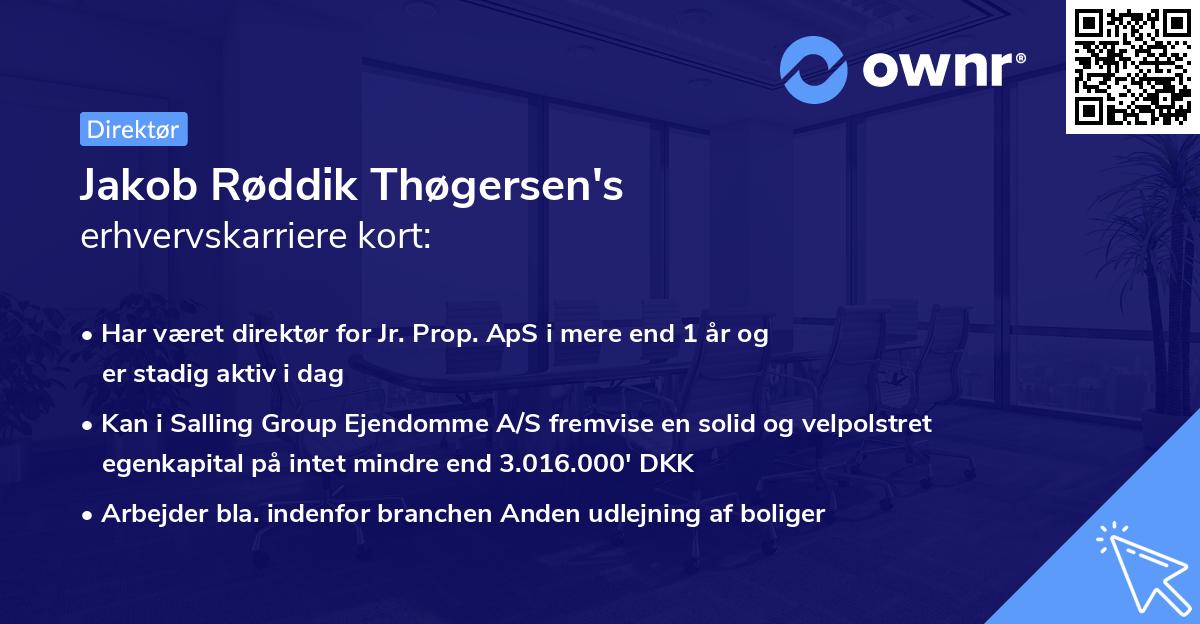 Jakob Røddik Thøgersen's erhvervskarriere kort