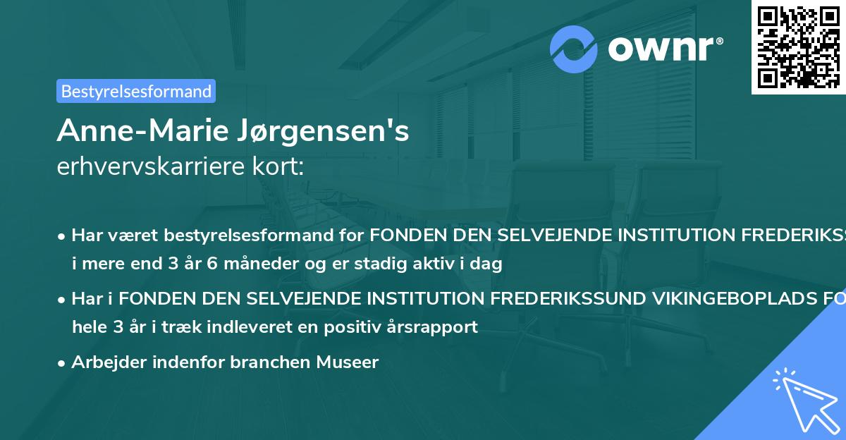 Anne-Marie Jørgensen's erhvervskarriere kort