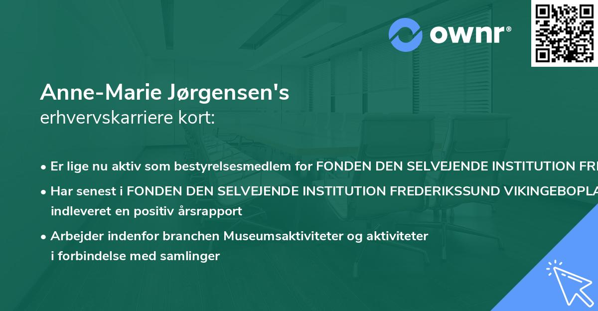 Anne-Marie Jørgensen's erhvervskarriere kort
