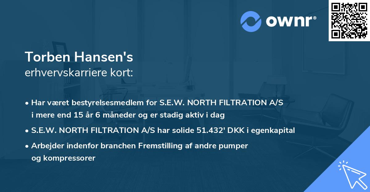 Torben Hansen's erhvervskarriere kort