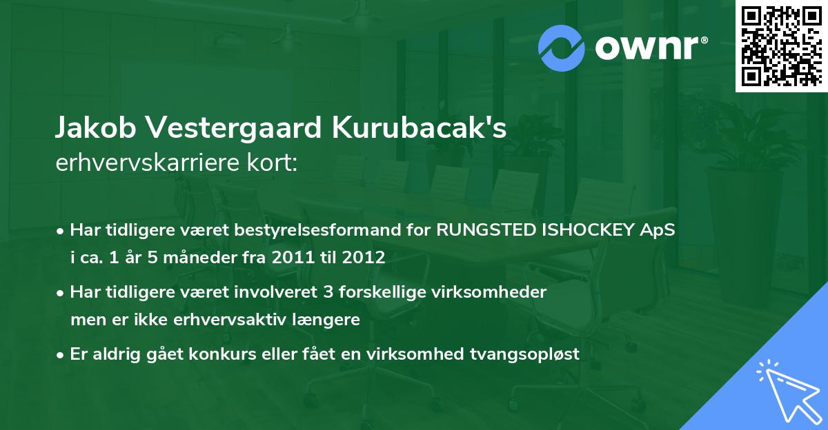 Jakob Vestergaard Kurubacak's erhvervskarriere kort