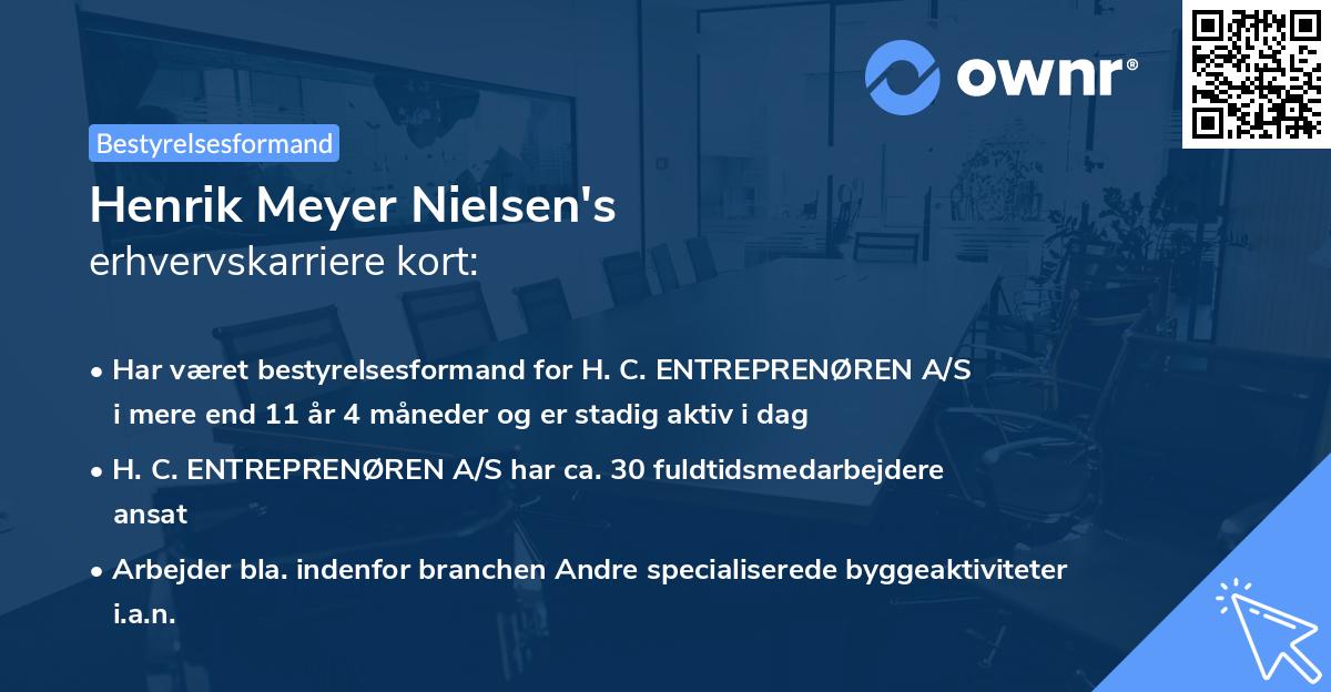 Henrik Meyer Nielsen's erhvervskarriere kort