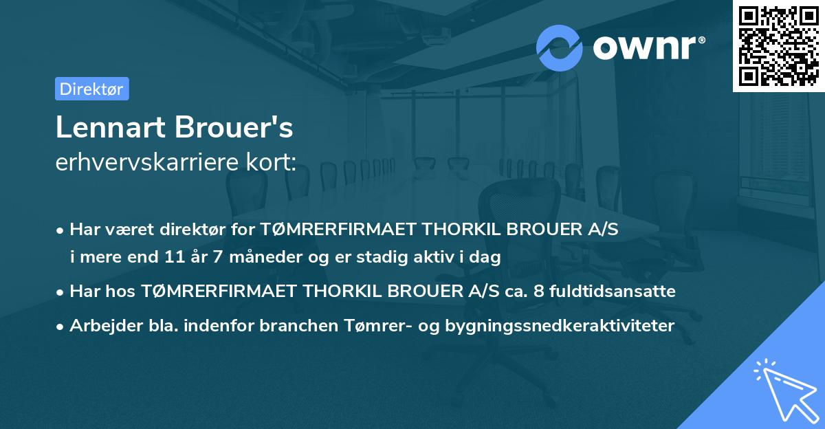 Lennart Brouer's erhvervskarriere kort