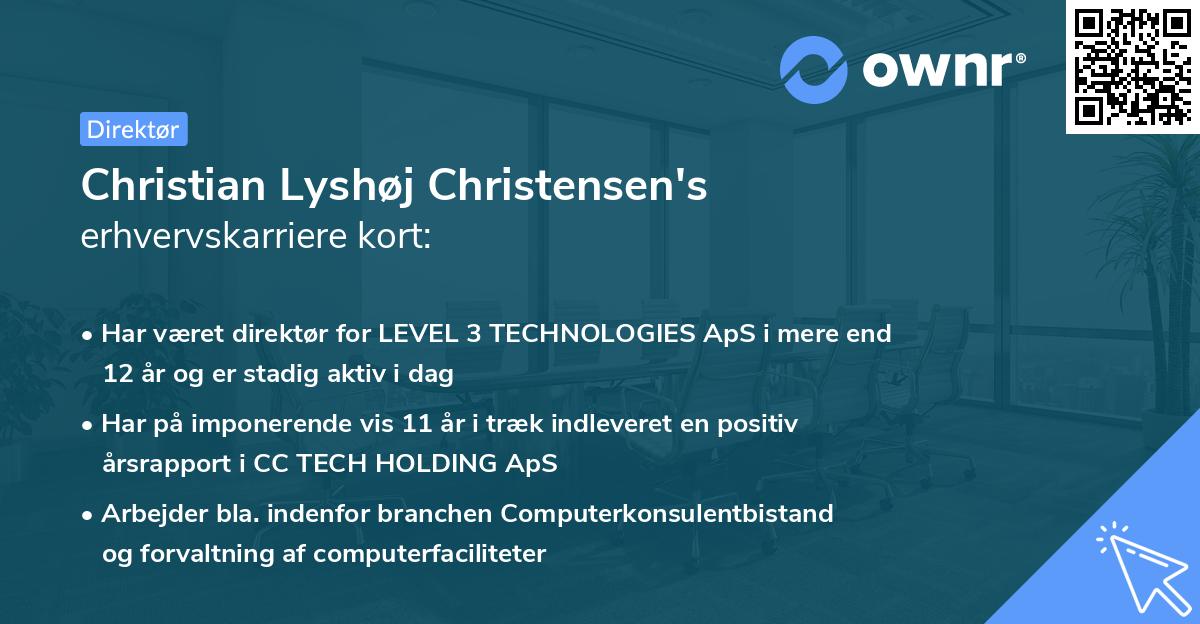 Christian Lyshøj Christensen's erhvervskarriere kort