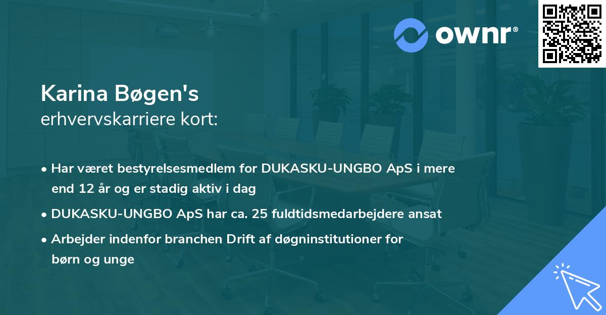 Karina Bøgen's erhvervskarriere kort