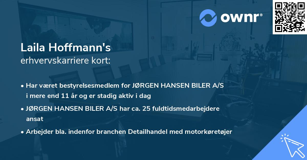 Laila Hoffmann's erhvervskarriere kort