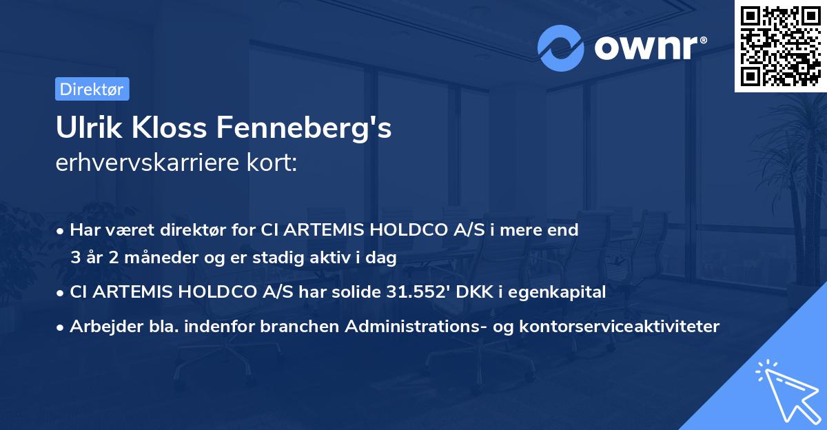 Ulrik Kloss Fenneberg's erhvervskarriere kort