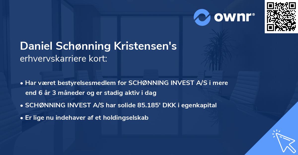 Daniel Schønning Kristensen's erhvervskarriere kort