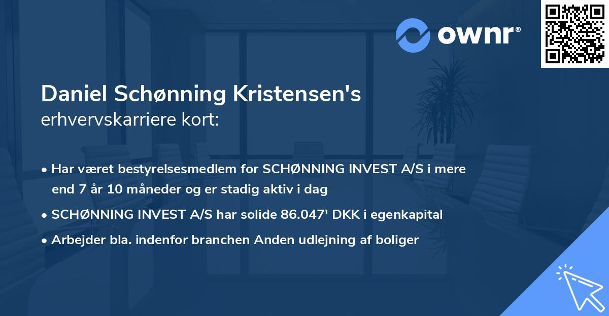 Daniel Schønning Kristensen's erhvervskarriere kort